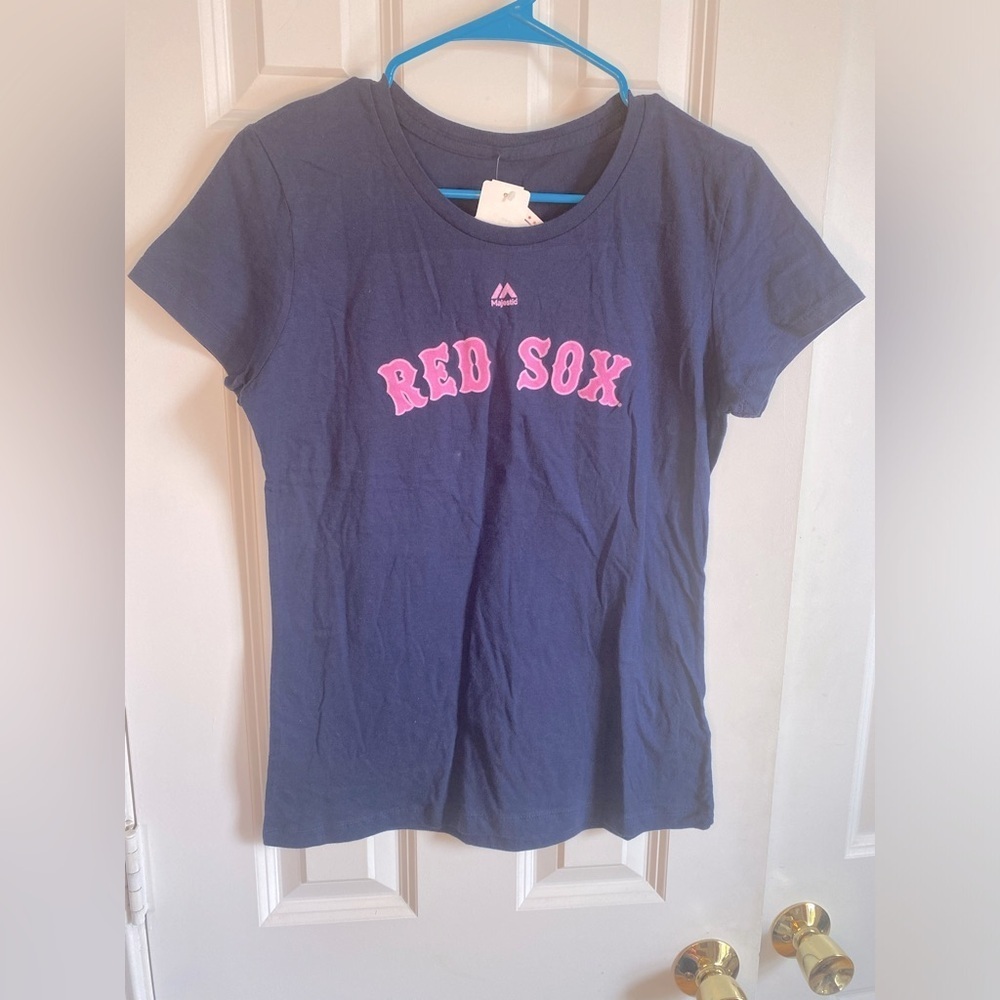 Majestic Mom Number One Red Sox Short Sleeve Tee Shirt Size Medium New With Tag